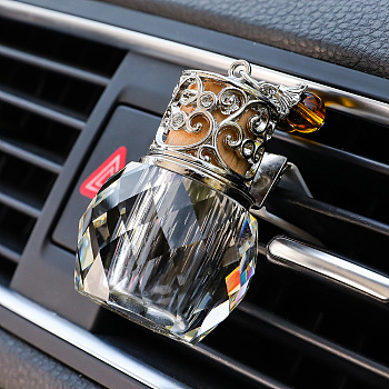 Glass Empty Refillable Perfume Bottles Car Air Vent Clips, Cute Automotive Interior Trim, Chocolate, Packing: 6x6x6cm
