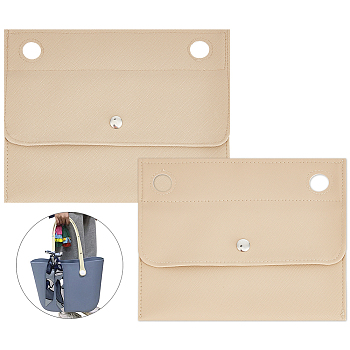 WADORN 2Pcs 2 Styles PU Imitation Leather Bag Organiser Inserts, Rectangle, Moccasin, 159~179x190~225x6~7.5mm, Hole: 18~18.5mm, 1pc/style
