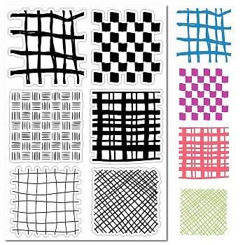 Custom PVC Plastic Clear Stamps, for DIY Scrapbooking, Photo Album Decorative, Cards Making, Stamp Sheets, Film Frame, Tartan, 160x110x3mm