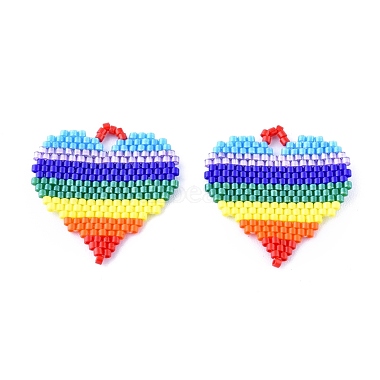 Colorful Heart Glass Pendants