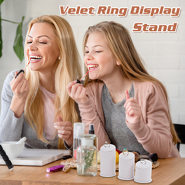 3Pcs 3 Sizes Lint Covered with PVC Ring Display Stands(RDIS-WH0019-06)-5