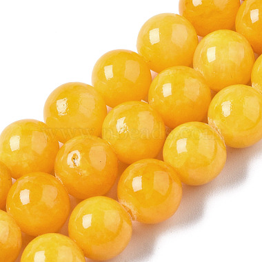 8mm Yellow Round Yellow Jade Beads