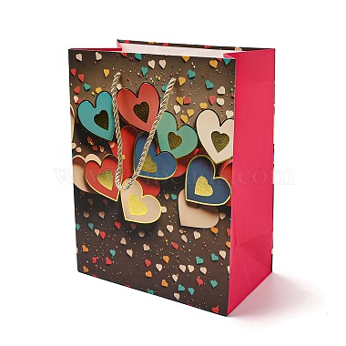 4 цветные бумажные подарочные пакеты ко Дню святого Валентина с любовью(CARB-D014-01J)-2