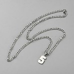 Non-Tarnish 304 Stainless Steel Figaro Chain Number Pendant Necklaces, Stainless Steel Color, Number 5, 24.21 inch(61.5cm), Pendant: 20x11mm(NJEW-WH20004-06P-05)