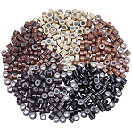 500Pcs 5 Colors Silicone Hair Coil Cuffs, for Hair Styling, for Dreadlocks Filigree Tube Hair Beads, Mixed Color, 5x3mm, Hole: 3.5mm, 100pcs/color(OHAR-SP0001-13)