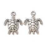 Tibetan Style Alloy Pendants, Turtle Charms, Antique Silver, 23x17.5x3.5mm, Hole: 2mm, about 667pcs/1000g(AL-CBA5212-21AS)
