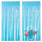 PET Fringe Curtains, Shimmer Curtains, for Birthday Wedding Party Christmas Decorations, Deep Sky Blue, 1000x2000mm(AJEW-TADJ0001-03B)