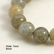 Natural Labradorite Beads Strands, Round, 6mm, Hole: 1mm(G-D135-6mm-11)