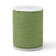 Round Waxed Polyester Cord, Taiwan Waxed Cord, Twisted Cord, Yellow Green, 1mm, about 12.02 yards(11m)/roll(X-YC-G006-01-1.0mm-29)