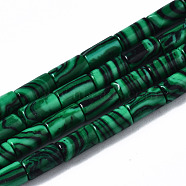 Synthetic Malachite Beads Strands, Column, 5~6x3mm, Hole: 0.8mm, about 62~63pcs/strand, 15.35~15.75 inch(39~40cm)(G-S366-075)