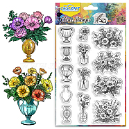 PVC Plastic Clear Stamps, for DIY Scrapbooking, Photo Album Decorative, Cards Making, Vase, 160x110mm(DIY-WH0631-0762)