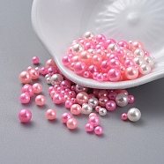 ABS Plastic Imitation Pearl, No Hole Beads, UV Resin Filler, Epoxy Resin Jewelry Making, Round, Hot Pink, 2.3~4.7mm, about 250pcs/bag(KY-I005-01A)