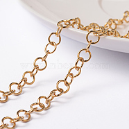 3.28 Feet Ion Plating(IP) 304 Stainless Steel Rolo Chains, Belcher Chain, Unwelded, Golden, 5x0.8mm(X-CHS-H007-31G)