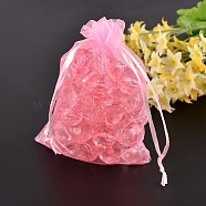 Organza Bags, Mother's Day Bags, Pink, about 7cm wide, 9cm long(X-OP011Y-2)