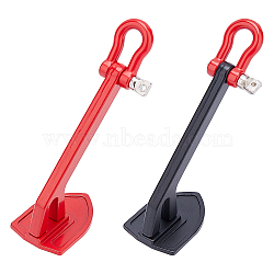 AHANDMAKER 2 Sets 2 Colors Alloy Capstan Ground Anchor, Trailer Anchor, Red & Black, Mixed Color, 44x18x24mm, Hole: 3mm, 1set/color(FIND-GA0001-42)