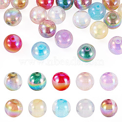 10 Colors Acrylic Imitate Cat Eye Beads, Round, Mixed Color, 16mm, Hole: 2mm, 2pcs/color(FIND-TA0009-23A)