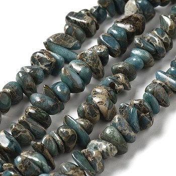 Natural Serpentine Beads Strands, Chip, 6~12x4~8x2~6mm, Hole: 1mm, 15.75~16.14 inch(40~41cm)