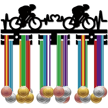 Acrylic Medal Holder, Medals Display Hanger Rack, with Standoff Pins, Medal Holder Frame, Bicycle, 110x290x10mm, Hole: 8mm