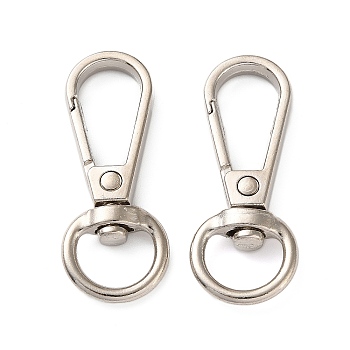 Zinc Alloy Swivel Clasps, Platinum, 39.5x13x5.5mm