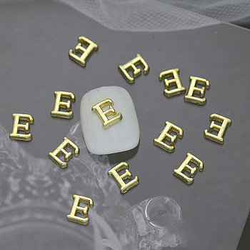 Alloy 26 Letter Shapes Nail Art Decoration, for Nail Art Studs Decoration Accessories, Letter E, 6x5mm