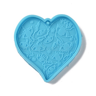 Moules en silicone pendentif coeur de style réaliste diy(DIY-G083-03)-2