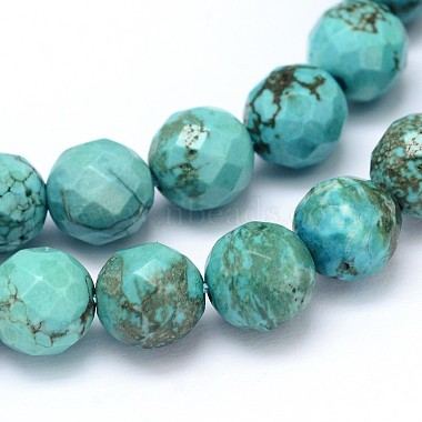 Faceted Round Natural Magnesite Beads Strands(TURQ-C003-8mm-12)-2