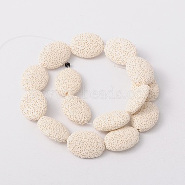 Dyed Oval Synthetic Lava Rock Beads Strands(G-N0111-11)-2