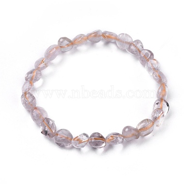 Natural Rutilated Quartz Bead Stretch Bracelets(BJEW-K213-20)-2