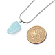 Natural Aquamarine Irregular Rough Nugget Pendant Necklace with 304 Stainless Steel Snake Chains(NJEW-JN04021)-5