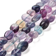 Natural Fluorite Beads Strands, Nuggets, Tumbled Stone, 8~13.5x8~9x4.8~8.6mm, Hole: 0.8mm, about 41~43pcs/strand, 15.12~15.51''(38.4~39.4cm)(G-B048-A01-03)