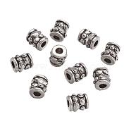 Tibetan Style Spacer Beads, Lead Free & Cadmium Free & Nickel Free, Column, Antique Silver Color, about 6mm in diameter, 6mm long, hole: 2mm(LF0331Y-NF)