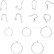 Stainless Steel Earring Hooks, with Horizontal Loop, with Hoop Earrings Findings, Leverback Earring Findings, Stainless Steel Color, 156pcs/box(STAS-UN0006-99P)