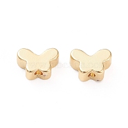 Brass Beads, Long-Lasting Plated, Butterfly, Real 18K Gold Plated, 5x7x3mm, Hole: 1.2mm(X-KK-K241-06G)
