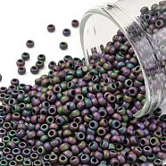 TOHO Round Seed Beads, Japanese Seed Beads, (709) Matte Color Iris Violet, 11/0, 2.2mm, Hole: 0.8mm, about 1110pcs/10g(X-SEED-TR11-0709)