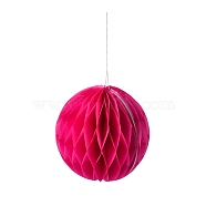 Paper Honeycomb Ball, Paper Lantern, with Cotton Thread, For Wedding & Birthday Party Decoration, Deep Pink, 355mm(AJEW-I062-A11)