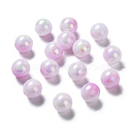 Two Tone Opaque Acrylic Beads, Round, Medium Orchid, 10mm, Hole: 1.8mm, about 1020pcs/500g(SACR-P024-01B-W04)