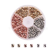 CCB Plastic Beads, Faceted, Drum, Mixed Color, 4x3.5mm, Hole: 1.5mm, 300pcs/bag, 1bag/color, 3 colors, 900pcs/box(CCB-CJ0001-04)