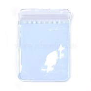 Rectangle PVC Zip Lock Bags, Resealable Packaging Bags, Self Seal Bag, Light Blue, 6x4cm, Unilateral Thickness: 4.5 Mil(0.115mm)(OPP-R005-4x6)