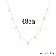 Pearl Pendant Necklaces, 925 Silver Cable Chain Necklaces for Women(VU5374-1)