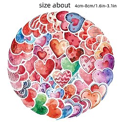 Heart Paper Stickers, for Scrapbooking, Travel Diary Craft, Mixed Color, 60x60mm, 50pcs/set(DIY-H173-15)