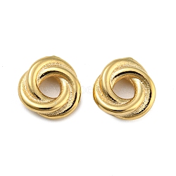Rack Plating Eco-friendly Brass Beads, Cadmium Free & Lead Free, Knot, Real 24K Gold Plated, 8x2.5mm, Hole: 2.5mm(KK-M257-15G)