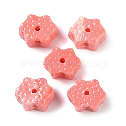 Synthetic Shell Dyed Beads, Flower, Light Coral, 12.5x9.5x7mm, Hole: 1.6mm(SHEL-H005-07)