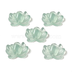 Transparent Acrylic Connector Charms, Lotus, Medium Aquamarine, 16x21.5x7mm, Hole: 1.4mm(OACR-G036-13)