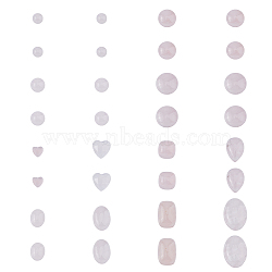 32Pcs 12 Styles Natural Rose Quartz Cabochons, Half Round & Oval & Heart, Mixed Shapes, 5.5~18x6~10x2.5~6.5mm(G-FH0002-18)