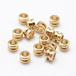 Brass Spacer Beads, Nickel Free, Column, Raw(Unplated), 5x4mm, Hole: 3mm(KK-P095-28)