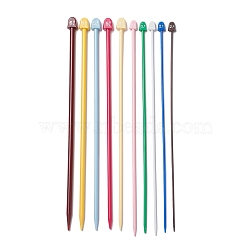 ABS Plastic Knitting Needles, Mixed Color, 250x10~13x6~9.5mm, Pin: 2.0mm/2.5mm/3mm/3.5mm/4mm/4.5mm/5mm/5.5mm/6mm/6.5mm, 20pcs/set(TOOL-T006-19)