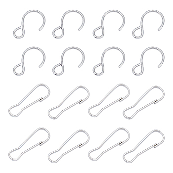 Unicraftale 304 Stainless Steel Quick Link Connectors & Hook and S Hook Clasps, Stainless Steel Color, 100pcs/box