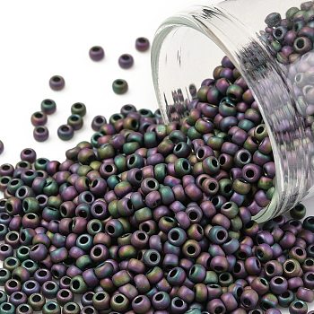 TOHO Round Seed Beads, Japanese Seed Beads, (709) Matte Color Iris Violet, 11/0, 2.2mm, Hole: 0.8mm, about 1110pcs/10g