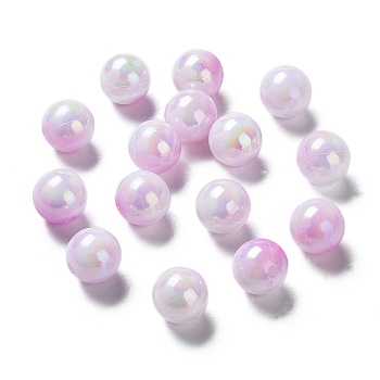 Two Tone Opaque Acrylic Beads, Round, Medium Orchid, 10mm, Hole: 1.8mm, about 1020pcs/500g