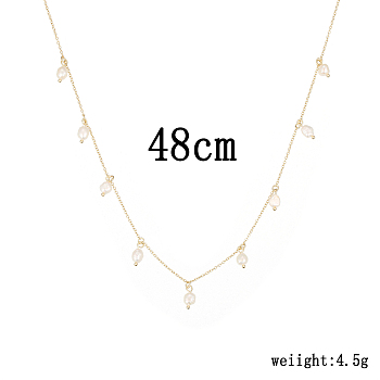 Pearl Pendant Necklaces, 925 Silver Cable Chain Necklaces for Women